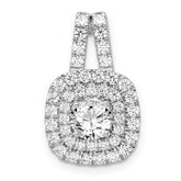 14k White Gold 1 1/2 carat Lab Grown Diamond VS/SI+ G+ Complete Double Halo Pendant