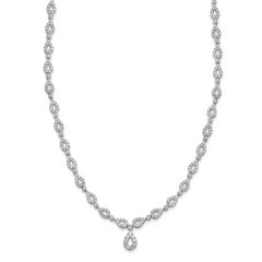 14k White Gold 2 3/4 carat Lab Grown Diamond VS/SI+ G+ 17 inch Fashion Teardrop Necklace