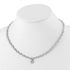 14k White Gold 2 3/4 carat Lab Grown Diamond VS/SI+ G+ 17 inch Fashion Teardrop Necklace