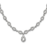 14k White Gold 2 3/4 carat Lab Grown Diamond VS/SI+ G+ 17 inch Fashion Teardrop Necklace