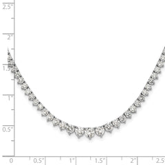 14k White Gold 6 1/2 carat Lab Grown Diamond VS/SI+ G+ Complete Round 16 inch Graduated Tennis Necklace