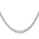 14k White Gold 6 1/2 carat Lab Grown Diamond VS/SI+ G+ Complete Round 16 inch Graduated Tennis Necklace