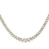 14k 6 1/2 carat Lab Grown Diamond VS/SI+ G+ Complete Round 16 inch Graduated Tennis Necklace