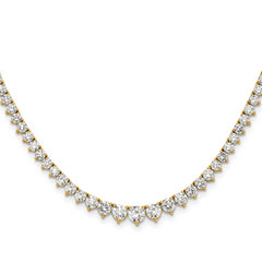 14k 6 1/2 carat Lab Grown Diamond VS/SI+ G+ Complete Round 16 inch Graduated Tennis Necklace