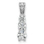 14k White Gold 1/2 carat Lab Grown Diamond VS/SI+ G+ Three Stone Chain Slide Pendant