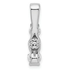 14k White Gold 1 carat Lab Grown Diamond VS/SI+ G+ Three Stone Chain Slide Pendant