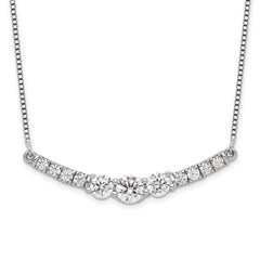 14k White Gold 3/4 carat Lab Grown Diamond VS/SI+ G+ Complete 18 inch Fashion Bar Necklace
