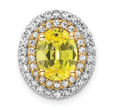 14k Two Tone 1/5 carat Lab Grown Diamond VS/SI+ G+ and Lab Created Yellow Sapphire Chain Slide Pendant