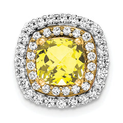 14k Two Tone 1/2 carat Lab Grown Diamond VS/SI+ G+ and Lab Created Yellow Sapphire Chain Slide Pendant
