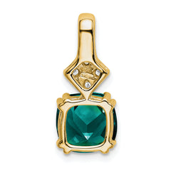 14k 1/5 carat Lab Grown Diamond VS/SI+ G+ and Lab Created Alexandrite Complete Pendant