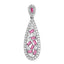 Lab-Created Pink Sapphire & Diamond Pendant in 14K White Gold (7/8 ct. tw.) - Sophia Jewelers