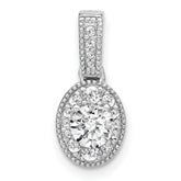 14k White Gold 1/2 carat Lab Grown Diamond VS/S FGH Oval Complete Vintage Pendant