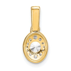 14k 1/2 carat Lab Grown Diamond VS/S IFGH Oval Complete Vintage Pendant