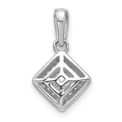 14k White Gold 1/2 carat Lab Grown Diamond VS/SI+ G+ Square Complete Vintage Pendant