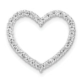 14k White Gold 1/2 carat Lab Grown Diamond VS/SI+ G+ Complete Heart Chain Slide Pendant