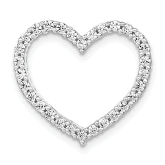 14k White Gold 1/2 carat Lab Grown Diamond VS/SI+ G+ Complete Heart Chain Slide Pendant