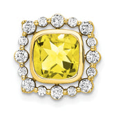 14k 1/2 carat Lab Grown Diamond VS/SI+ G+ and Lab Created Yellow Sapphire Square Chain Slide Pendant