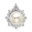 14k White Gold 1/3 carat Lab Grown Diamond VS/SI+ G+ and 7.00 mm Freshwater Cultured Pearl Chain Slide Pendant