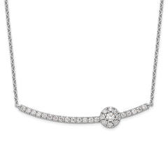 14k White Gold 1/2 carat Lab Grown Diamond VS/SI+ G+ 18 inch Fashion Bar Necklace