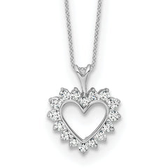 10k White Gold 1/2 carat Lab Grown Diamond VS/SI+ G+ Complete 18 inch Heart Pendant Necklace