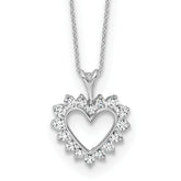 14kw 1/2 carat Lab Grown Diamond VS/SI+ G+ Complete 18 inch Heart Pendant Necklace