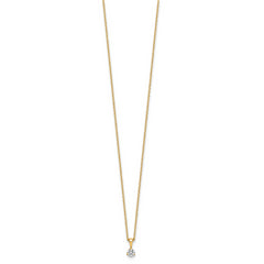 14k 1/5 carat Lab Grown Diamond VS/SI+ G+ Three Prong 18 inch Solitare Pendant Necklace