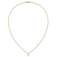 14k 1/5 carat Lab Grown Diamond VS/SI+ G+ Three Prong 18 inch Solitare Pendant Necklace