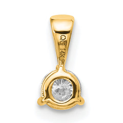 14k 1/4 carat Lab Grown Diamond VS/SI+ G+ Three Prong Solitare Pendant