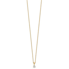 14k 1/4 carat Lab Grown Diamond VS/SI+ G+ Three Prong 18 inch Solitare Pendant Necklace