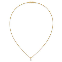 14k 1/4 carat Lab Grown Diamond VS/SI+ G+ Three Prong 18 inch Solitare Pendant Necklace