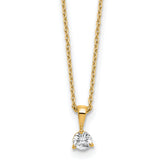 14k 1/4 carat Lab Grown Diamond VS/SI+ G+ Three Prong 18 inch Solitare Pendant Necklace