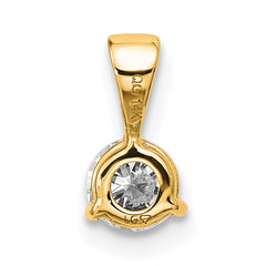 14k 1/3 carat Lab Grown Diamond VS/SI+ G+ Three Prong Solitare Pendant