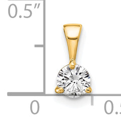 14k 1/3 carat Lab Grown Diamond VS/SI+ G+ Three Prong Solitare Pendant