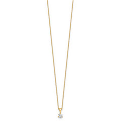 14k 1/3 carat Lab Grown Diamond VS/SI+ G+ Three Prong 18 inch Solitare Pendant Necklace