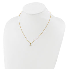 14k 1/3 carat Lab Grown Diamond VS/SI+ G+ Three Prong 18 inch Solitare Pendant Necklace