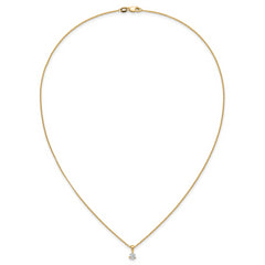 14k 1/3 carat Lab Grown Diamond VS/SI+ G+ Three Prong 18 inch Solitare Pendant Necklace