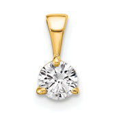 14k 1/3 carat Lab Grown Diamond VS/SI+ G+ Three Prong Solitare Pendant