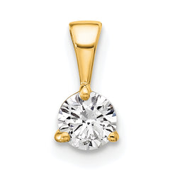 14k 1/3 carat Lab Grown Diamond VS/SI+ G+ Three Prong Solitare Pendant