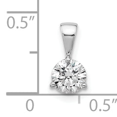 14k White Gold 1 carat Lab Grown Diamond VS/SI+ G+ Three Prong Solitare Pendant