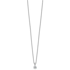 14k White Gold 1/5 carat Lab Grown Diamond VS/SI+ G+ Three Prong Complete 18 inch Solitare Pendant Necklace