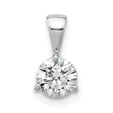 14k White Gold 1 carat Lab Grown Diamond VS/SI+ G+ Three Prong Solitare Pendant
