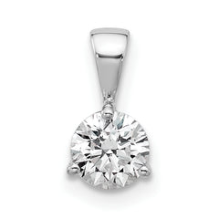 14k White Gold 1 carat Lab Grown Diamond VS/SI+ G+ Three Prong Solitare Pendant