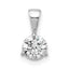 14k White Gold 1/3 carat Lab Grown Diamond VS/SI+ G+ Three Prong Complete Solitaire Pendant