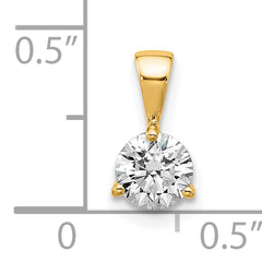 14k 1/2 carat Lab Grown Diamond VS/SI+ G+ Three Prong Solitare Pendant