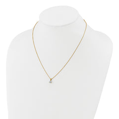 14k 1/2 carat Lab Grown Diamond VS/SI+ G+ Three Prong 18 inch Solitare Pendant Necklace