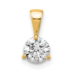 14k 1/2 carat Lab Grown Diamond VS/SI+ G+ Three Prong Solitare Pendant
