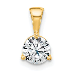 14k 3/4 carat Lab Grown Diamond VS/SI+ G+ Three Prong Solitare Pendant
