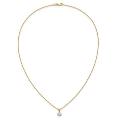 14k 7/8 carat Lab Grown Diamond VS/SI+ G+ Three Prong 18 inch Solitare Pendant Necklace