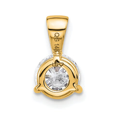 14k 1 carat Lab Grown Diamond VS/SI+ G+ Three Prong Solitare Pendant