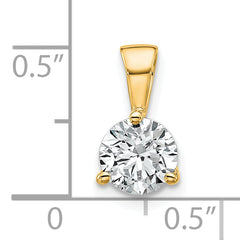 14k 1 carat Lab Grown Diamond VS/SI+ G+ Three Prong Solitare Pendant